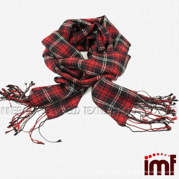 Écharpe à carreaux de Noël Tartan Écharpe rouge